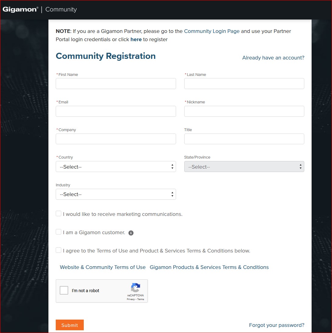 How do I register for Gigamon Community?