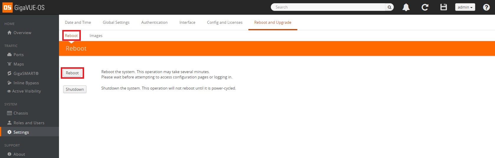Device upgrade via GUI (Standalone node)